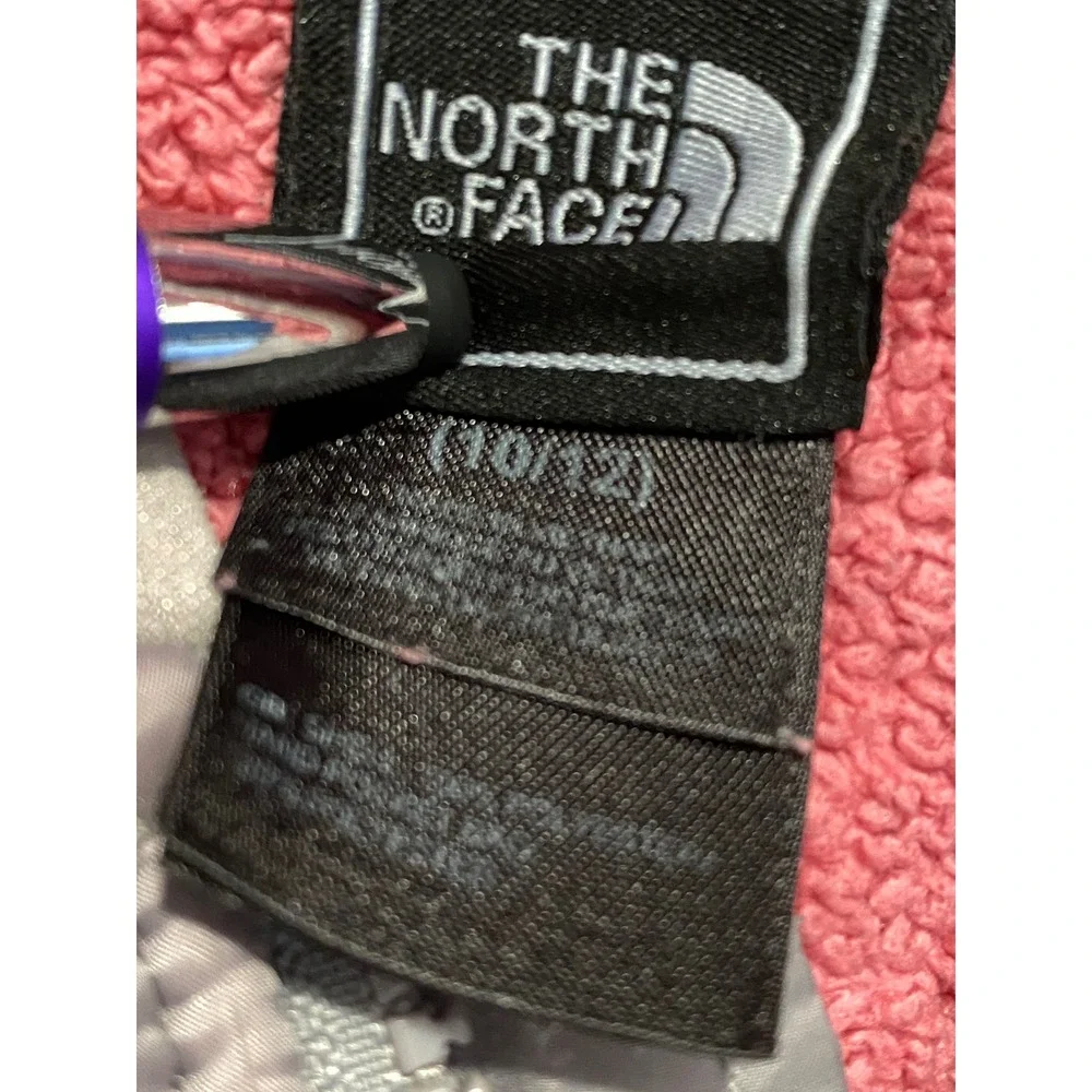 The North Face Girls Pink Grey Denali Hooded Fleece Jacket Size M 10/12 Full Zip